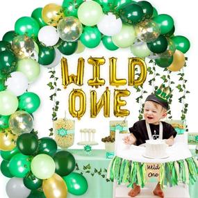 img 3 attached to 🎈 1st Birthday Safari Jungle Theme Decorations - JOYYPOP Wild One Balloons, Artificial Ivy, High Chair Banner, Little Crown