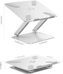 img 2 attached to Регулируемая подставка для ноутбука L5 от LENTION: эргономичный дизайн для MacBook Pro/Air, Surface и других - серебристый.