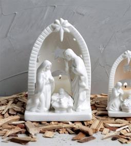 img 1 attached to 🕯️ Ceramic Nativity Tealight Holder - Creative Co-Op, 6.5 Inch, White