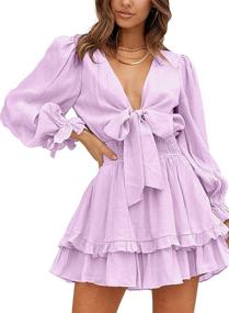 img 4 attached to 🌺 Elegantly Styled Chiffon Lantern Dresses and Clothing for Women - Embrace the Hawaiian Flair