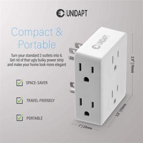 img 2 attached to 🔌 Unidapt Multi Plug Outlet Splitter with 6 Electrical Outlets - 2-Pack for Home, Office, and Dorm
