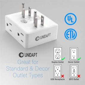 img 1 attached to 🔌 Unidapt Multi Plug Outlet Splitter with 6 Electrical Outlets - 2-Pack for Home, Office, and Dorm