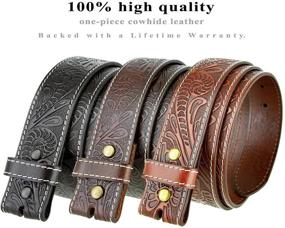 img 1 attached to 🤠 Handcrafted Western Floral Engraved Tooled Leather Belts for Men's Accessories