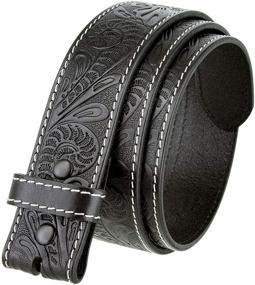 img 4 attached to 🤠 Handcrafted Western Floral Engraved Tooled Leather Belts for Men's Accessories