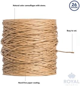 img 1 attached to 🌿 Royal Imports Natural Floral Bind Wire Wrap Twine: Waterproof Rustic Vine for Flower Bouquets, 26 Gauge (673 Ft) - Paper Covered & Durable