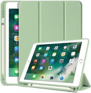 📱 bentoben ipad 6th/5th generation case with pencil holder - premium protective tablet cover for apple ipad 9.7 inch | auto wake/sleep, folding stand | 2018/2017 models | matcha green logo