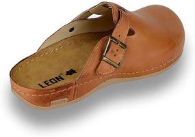 img 1 attached to Leon Leather Slip Clogs Slippers