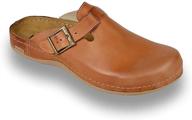 leon leather slip clogs slippers logo