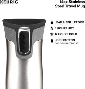 img 2 attached to Keurig Contigo Autoseal Coffee Travel Mug, West Loop - Vacuum Insulated with Easy-Clean Lid - 14 Oz Capacity - Silver