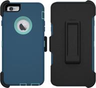 📱 toughbox armor series iphone 6 plus/6s plus case - shock proof deep blue/aqua with holster & belt clip - fits otterbox defender series belt clip logo