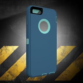 img 1 attached to 📱 ToughBox Armor Series iPhone 6 Plus/6S Plus Case - Shock Proof Deep Blue/Aqua with Holster & Belt Clip - Fits OtterBox Defender Series Belt Clip