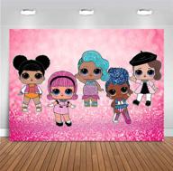 🌸 vibrant cartoon doll girls toy sweet photography backdrops - perfect for newborn baby showers, birthday parties, and children's events - glitter sequin photo backgrounds in hot pink bokeh! logo