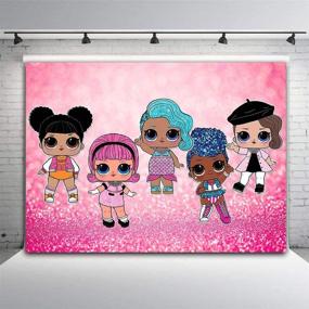 img 2 attached to 🌸 Vibrant Cartoon Doll Girls Toy Sweet Photography Backdrops - Perfect for Newborn Baby Showers, Birthday Parties, and Children's Events - Glitter Sequin Photo Backgrounds in Hot Pink Bokeh!