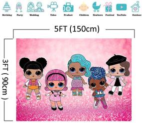 img 3 attached to 🌸 Vibrant Cartoon Doll Girls Toy Sweet Photography Backdrops - Perfect for Newborn Baby Showers, Birthday Parties, and Children's Events - Glitter Sequin Photo Backgrounds in Hot Pink Bokeh!