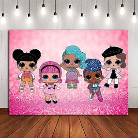 img 1 attached to 🌸 Vibrant Cartoon Doll Girls Toy Sweet Photography Backdrops - Perfect for Newborn Baby Showers, Birthday Parties, and Children's Events - Glitter Sequin Photo Backgrounds in Hot Pink Bokeh!