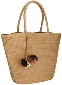 img 3 attached to Womens Straw Woven Handmade Handbag Women's Handbags & Wallets