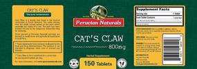 img 1 attached to 🐾 Peruvian Naturals Cats Claw Tablets - 150ct, 800mg Vegan Herbal Supplement | Immune System & Joint Support, Anti-Inflammatory Cat Claw Bark from Peru