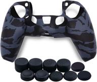 xinlykid ps5 controller cover silicone case skin with protective covers and thumb grips (camouflage black skin x 1 + thumb grips x 10) логотип