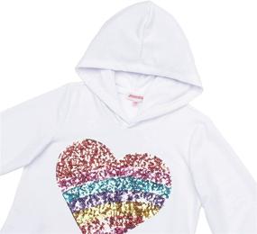 img 1 attached to JESKIDS Girls Hoodie Dress Sequin Heart Long Sleeve Sweatshirts with Pockets | Sizes 6-13 Years