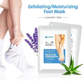 img 3 attached to Foot Peel Mask for Exfoliating, Moisturizing, and Repairing Calluses - Baby Soft Feet Treatment, 4 Pack (2 Pairs Lavender Exfoliating & 2 Pairs Aloe Moisturizing)