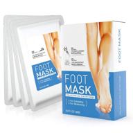 foot peel mask for exfoliating, moisturizing, and repairing calluses - baby soft feet treatment, 4 pack (2 pairs lavender exfoliating & 2 pairs aloe moisturizing) logo