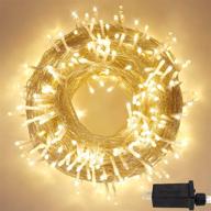 🎄 82ft 200 led extendable christmas string lights - super bright tree lights with 8 lighting modes for indoor/outdoor garden party wedding decoration - warm white логотип