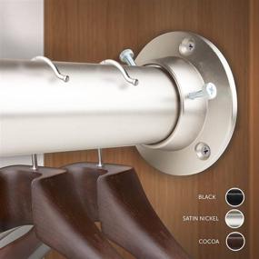 img 3 attached to 👚 Premium Heavy Duty Adjustable Closet Rod with Socket Set - 1.5" Diameter, Satin Nickel Finish, 28-48 inches