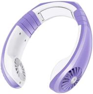 stay cool anywhere with the portable neck fan - usb rechargeable, personal hands-free cooling fan (purple & white) logo