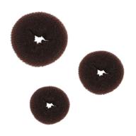 beaute galleria 3-piece mini kids hair donut 🎀 bun maker: create perfect brown chignon ballet sock buns effortlessly logo