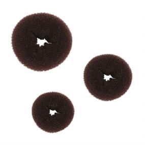 img 4 attached to Beaute Galleria 3-Piece Mini Kids Hair Donut 🎀 Bun Maker: Create Perfect Brown Chignon Ballet Sock Buns Effortlessly