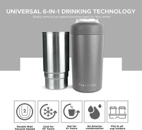 img 2 attached to 🥶 Frost Buddy Universal 2.0 Insulated Can Cooler - 5 Sizes in 1 Stainless Steel Can Cooler for 12 oz & 16 oz Regular or Slim Cans & Bottles - Grey