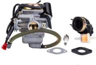 🛵 hity motor pd24j carburetor: high-performance fuel system for gy6 125cc and 150cc engine scooter atv go kart, kazuma baja, kymco taotao, with fuel filter, spark plug, intake manifold, and adjusting shims included logo