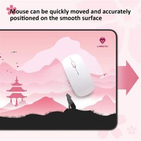 img 2 attached to 🖱️ LANGTU Pink Extended Gaming Mouse Pad - XXL Desk Mat for Computer Keyboard, Laptop & PC with Stitched Edge and Non-Slip Natural Rubber Base