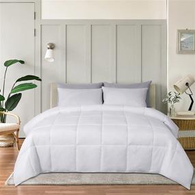 img 4 attached to Supodon Queen Comforter - Lightweight and Soft Bamboo-Filled All Seasons Duvet Insert with Quilted Down Alternative, 8 Corner Ties
