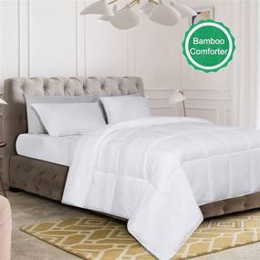 img 3 attached to Supodon Queen Comforter - Lightweight and Soft Bamboo-Filled All Seasons Duvet Insert with Quilted Down Alternative, 8 Corner Ties