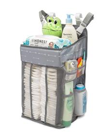 img 4 attached to 👶 Baby Diaper Caddy and Hanging Nursery Organizer with Ideal Storage for Baby Essentials, Hang on Crib, Changing Table or Wall