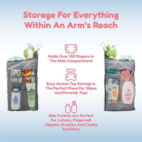 img 3 attached to 👶 Baby Diaper Caddy and Hanging Nursery Organizer with Ideal Storage for Baby Essentials, Hang on Crib, Changing Table or Wall