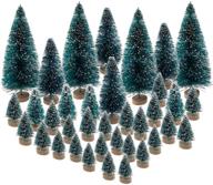 🎄 mini artificial christmas trees: 36pcs snow frost ornaments for table top decor & winter crafts logo