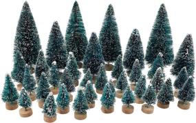 img 2 attached to 🎄 Mini Artificial Christmas Trees: 36PCS Snow Frost Ornaments for Table Top Decor & Winter Crafts