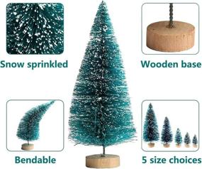 img 1 attached to 🎄 Mini Artificial Christmas Trees: 36PCS Snow Frost Ornaments for Table Top Decor & Winter Crafts