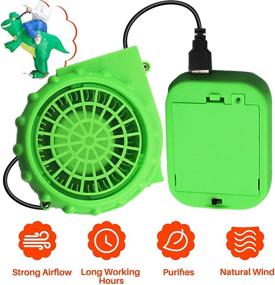 img 3 attached to 🌿 Green Air Pump - USB Mini Upgrade Originals Fan Costume and Battery Pack Replacement for Inflatable Dinosaur Costumes, Christmas Cosplay Doll Mascots, and Other Inflatable Game Clothing Suits