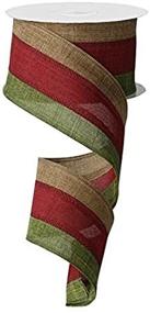 img 1 attached to Canvas Ribbon Set - Dark Moss, Burgundy, Tan - 2.5" x 10 Yards - 3-in-1 Option