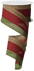 img 2 attached to Canvas Ribbon Set - Dark Moss, Burgundy, Tan - 2.5" x 10 Yards - 3-in-1 Option