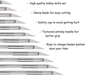 img 2 attached to 15-Piece Stainless Steel Hobby Knife Set for Precision Crafts, Phone Repair, Scrapbooking, Stenciling and More