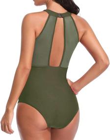 img 1 attached to BUYKUD Swimwear V Neckline Monokini Swimsuit Women's Clothing and Swimsuits & Cover Ups