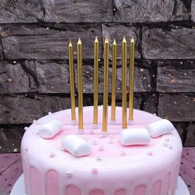 img 4 attached to 🎂 XNOVA Long Thin Champagne Gold Birthday Cake Candles: Elegant 12 Count Candle Set for Birthday, Wedding & Party Cupcake Decorations
