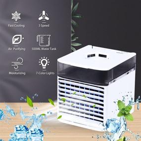 img 1 attached to 🆒 HELPMATE Portable Air Conditioner: USB Powered, 3 Speeds, 7 Colors - Ideal for Room, Bedroom, and Office