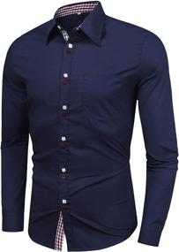 img 3 attached to Men's Casual Clothing - LecGee Collar Sleeve Button Shirt