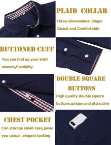 img 1 attached to Men's Casual Clothing - LecGee Collar Sleeve Button Shirt