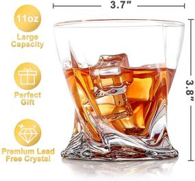 img 3 attached to COPLIB Crystal Whiskey Glasses Set of 4 - 11 Ounce Old Fashioned Glasses, Ideal for Whiskey Enthusiasts, Scotch & Bourbon Lovers, Liquor, Rum, and Cocktail Drinks - Classic Twist Design